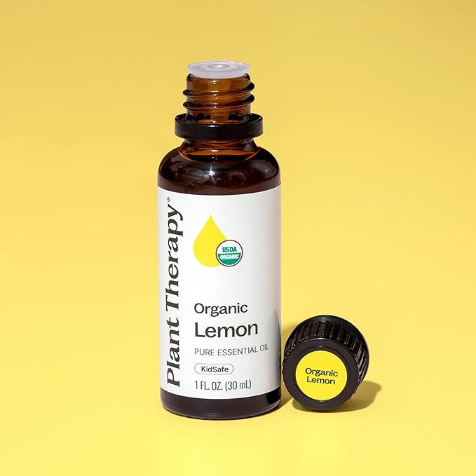 Plant Therapy Organic Lemon Essential Oil 100% Pure, USDA Certified Organic, Undiluted, Natural