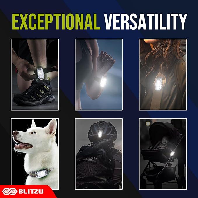 4 Pack LED Safety Light, Clip on Reflective Gear Lights for Walking at Night, Running, Jogging