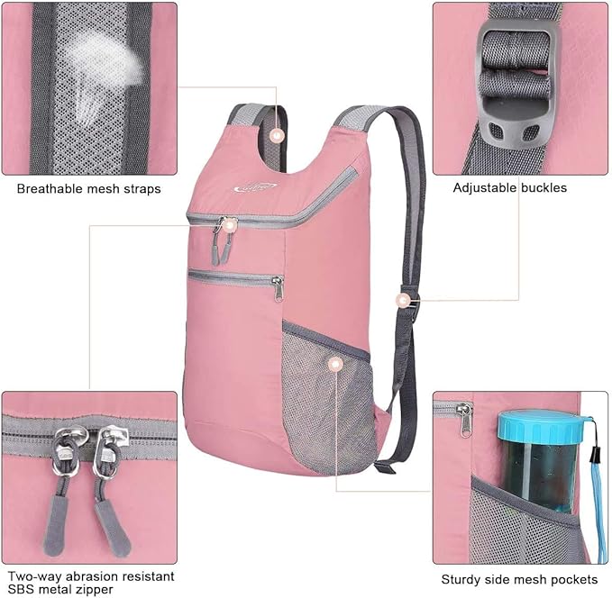 G4Free Lightweight Packable Hiking Backpack for Men Women Small Hiking Daypacks Foldable Shoulder