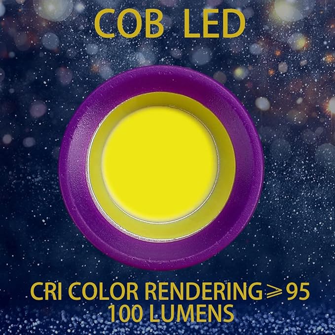 KunHe 5 Pack Plastic Small Mini LED Flashlight COB Flashlights for Kids 100 Lumen with Batteries