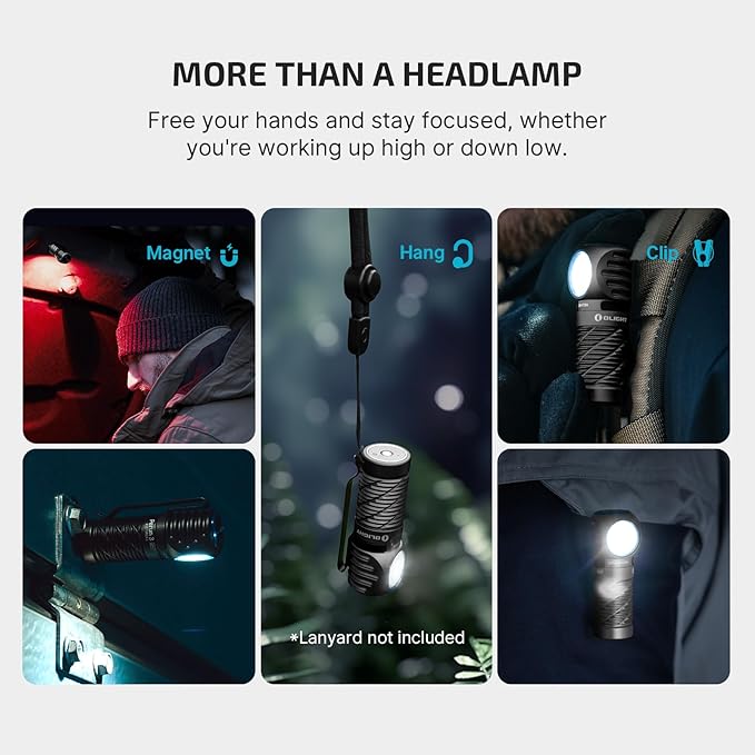 OLIGHT Perun 3 Mini Headlamp 1250 Lumens LED Head Flashlight,Rechargeable Headlight with Red Light