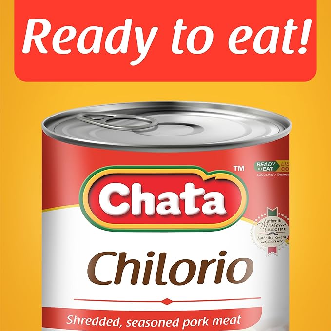 Chata Pork Chilorio, Shredded Seasoned Meat, 13.05 oz, Pack of 4