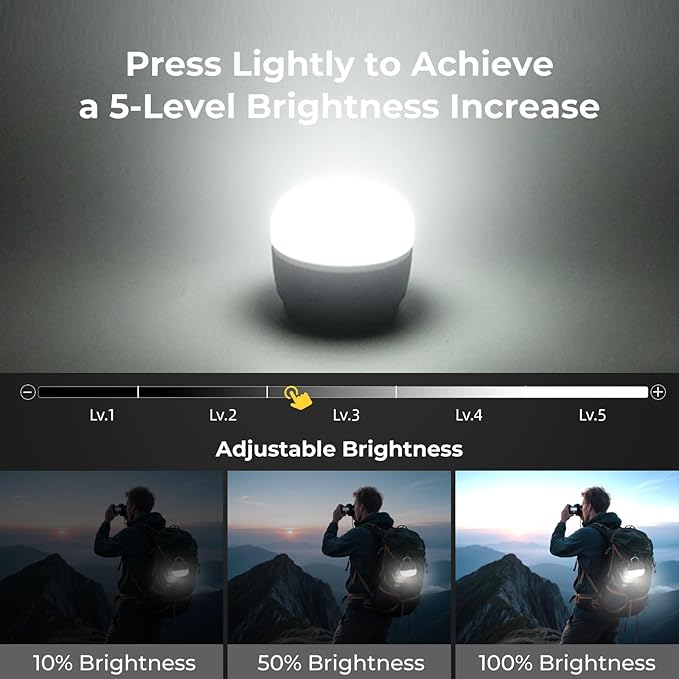 1000LM Camping Lantern Rechargeable, 11 Light Modes with RGB Color Changing Camping Lights