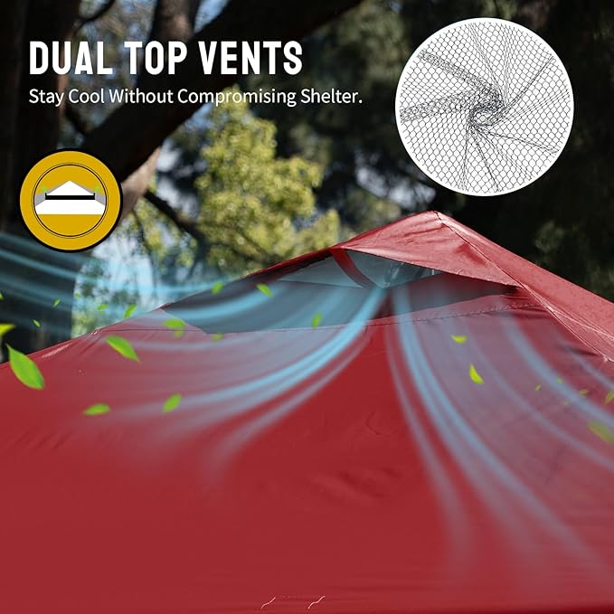 CROWN SHADES 12x12 Pop Up Canopy Outside Canopy, Patented One Push Tent Canopy with Wheeled Carry