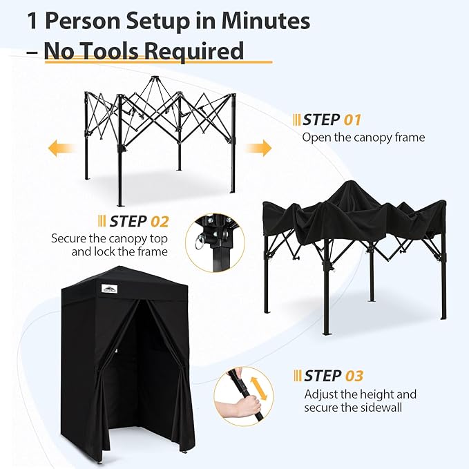 EAGLE PEAK Flex Ultra Compact 4x4 Pop-up Canopy, Sun Shelter, Changing Room, Portable Privacy