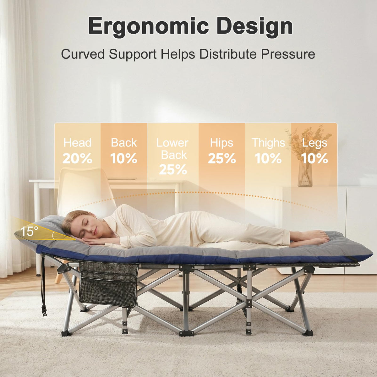 ABORON XXL Camping Cot for Adults, Oversized 78"×32" Folding Camping Bed, 900LBS Heavy Duty Outdoor