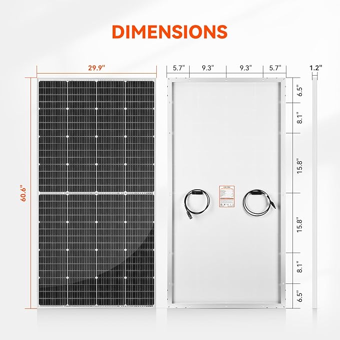RICH SOLAR 250W 24V 16BB Cell Monocrystalline Solar Panel N-Type Cells High Efficiency Solar Module