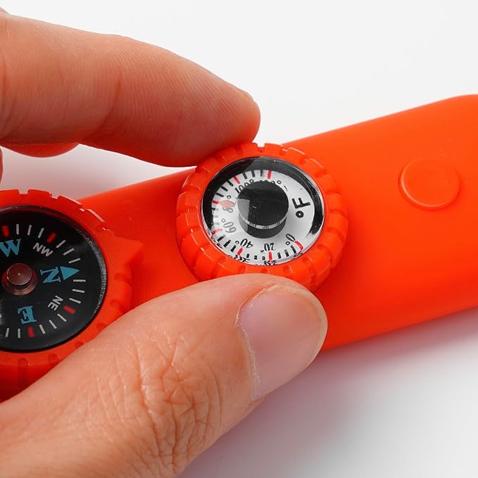 Emergency Survival Safety Whistle，Whistle for Kids with Lanyard,Compass,Thermometer,Ideal for