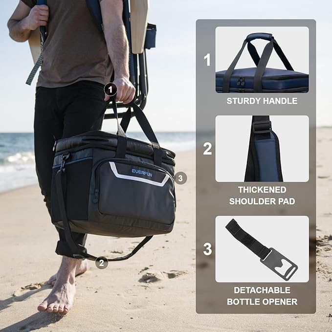 EVERFUN Small Cooler Lunch Box Mini Leak-Proof Soft Double Deck 24 Can Personal Insulated