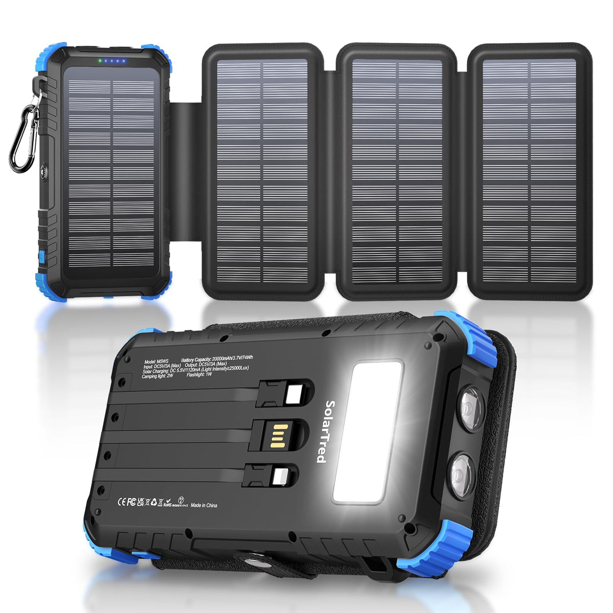 SolarTred Portable Power Bank - 20000mAh, Solar - product view 1