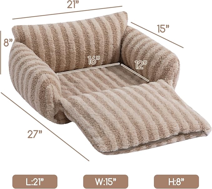 Hollypet Cat Bed Fluffy Plush Mutifuctional Double-Layer Soft Pet Couch Orthopedic Sofa Nest Beds