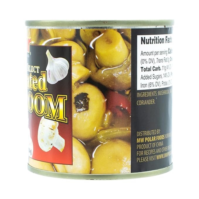 MW Polar Premium Select Whole Marinated Mushrooms 6.4oz (Pack of 12)