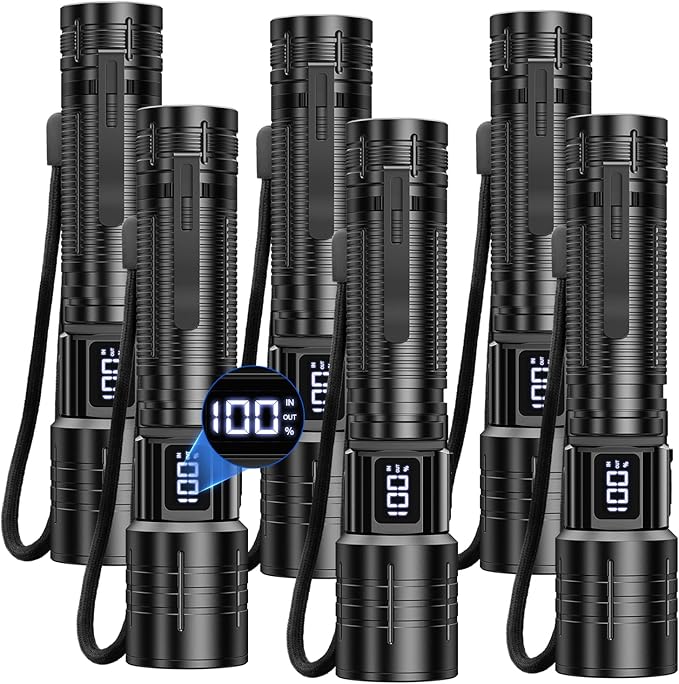 AdamStar Flashlight High Lumens Rechargeable Super Bright Flashlight Zoomable LED Flash Light with