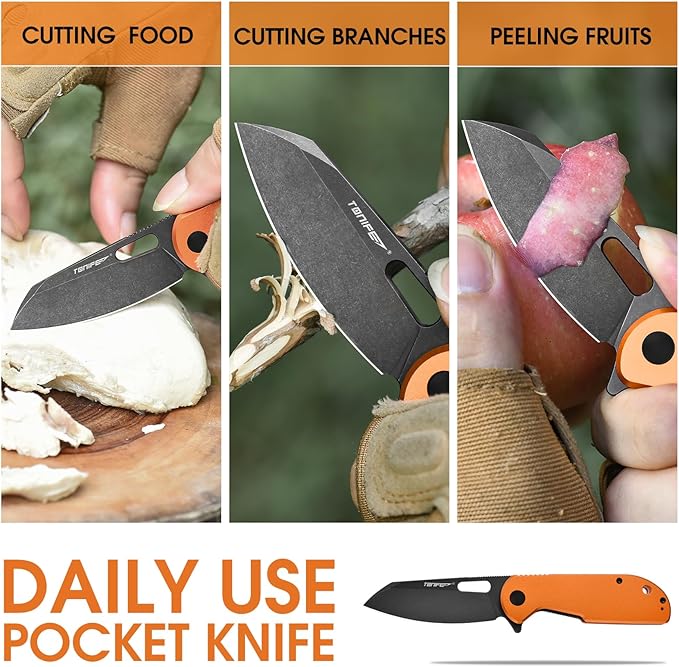 TONIFE Galaxy Mini Folding Knife with D2 Steel Blade and Aluminum Handle, EDC Pocket Tool for