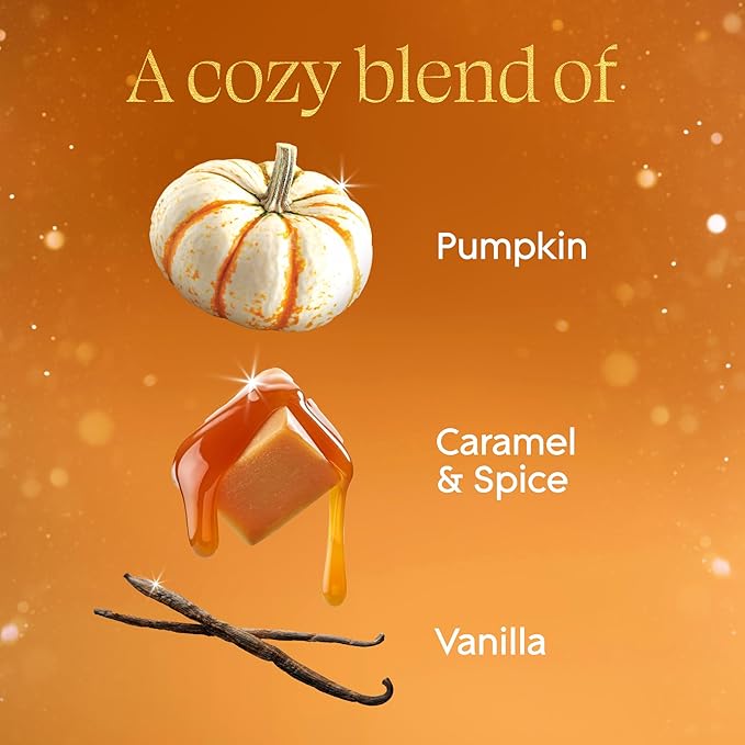 Glade 3-Wick Scented Candle Jar, Pumpkin & Ginger, Air Freshener Infused with Essential Oils, 6.8