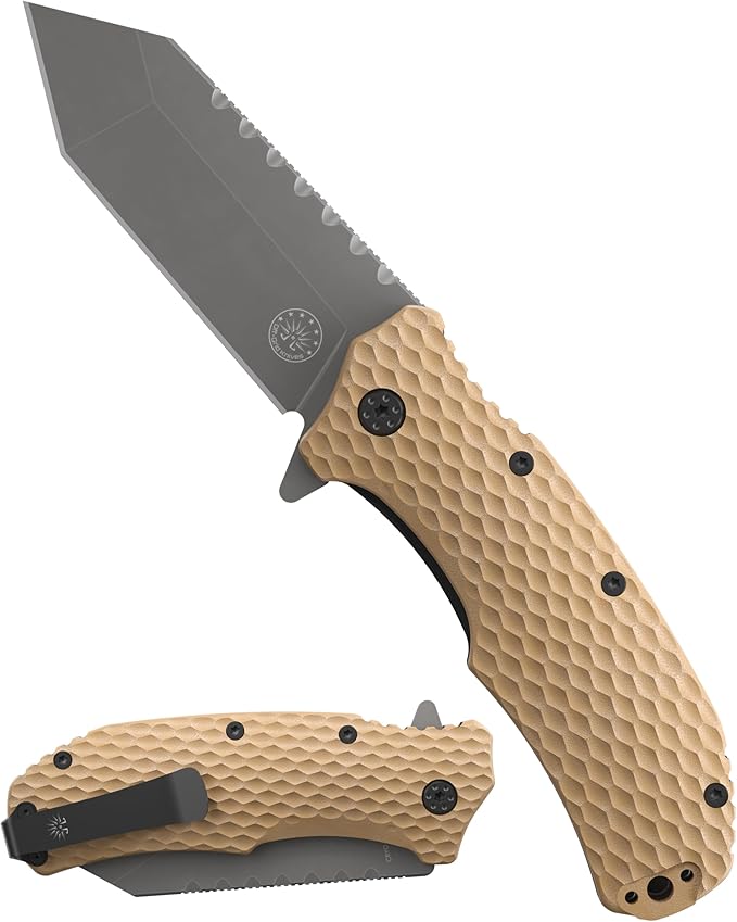 Off-Grid Knives - Rapid Fire Viper, Assisted Tanto Blade, Hard Use Build, Tactical, Camping &