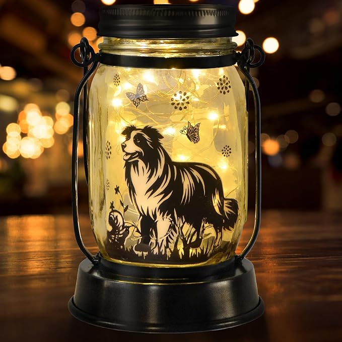 Border Collie Gifts for Women/Men Border Collie Solar Lanterns Dog Mom Birthday, Dog Lovers