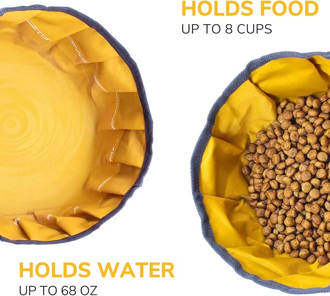 LumoLeaf Collapsible Dog Travel Bowl, 8 Cups Large Lightweight Foldable Bowl, Water and Food Bowls