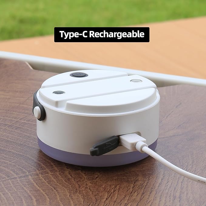 Led Rechargeable Camping Lantern with Tent Light & Portable Lamp - USB-C Magnetic Base, Stepless