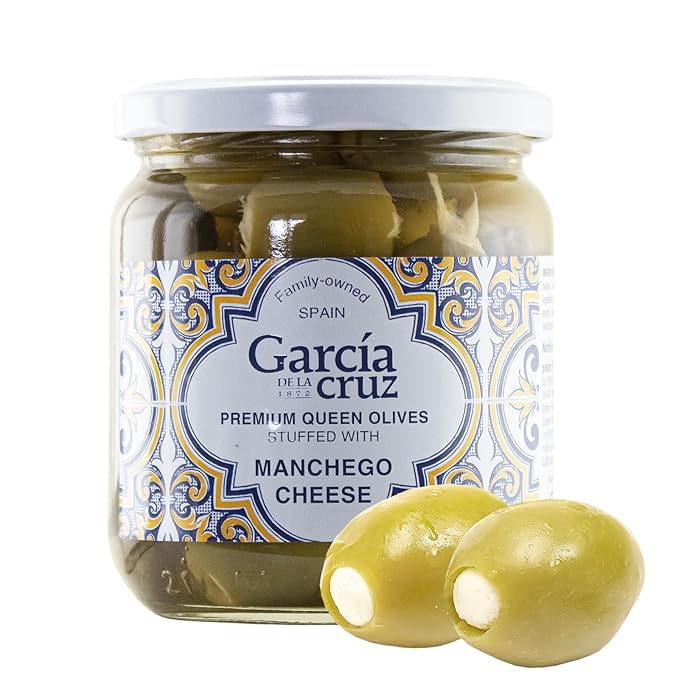Manchego Cheese Stuffed Olives, Garcia de la Cruz, 14 oz