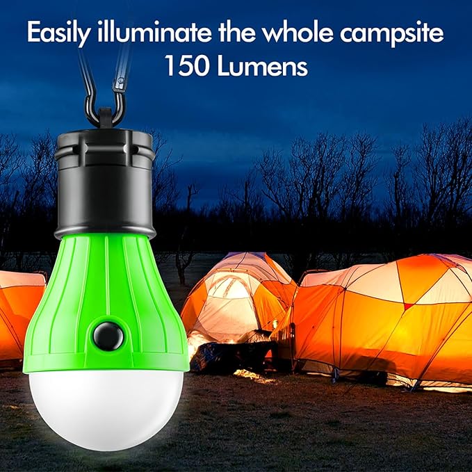 Tent Lamp 5 Packs Portable Tent Light Clip Hook Hurricane Emergency Lights LED Camping Light Bulb