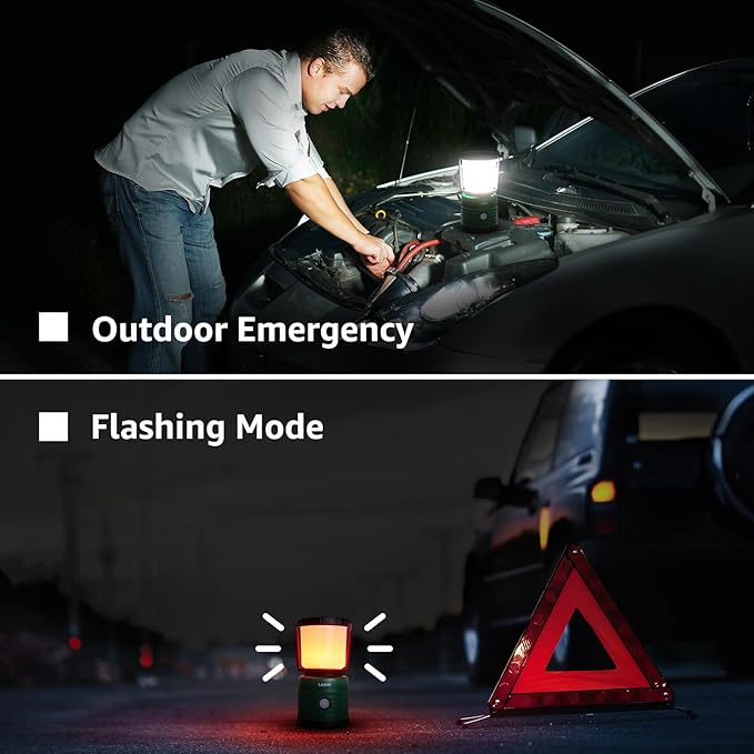 Lepro Camping Lantern, Battery Powered LED with 1500LM, 4 Light Modes, Waterproof Tent Light