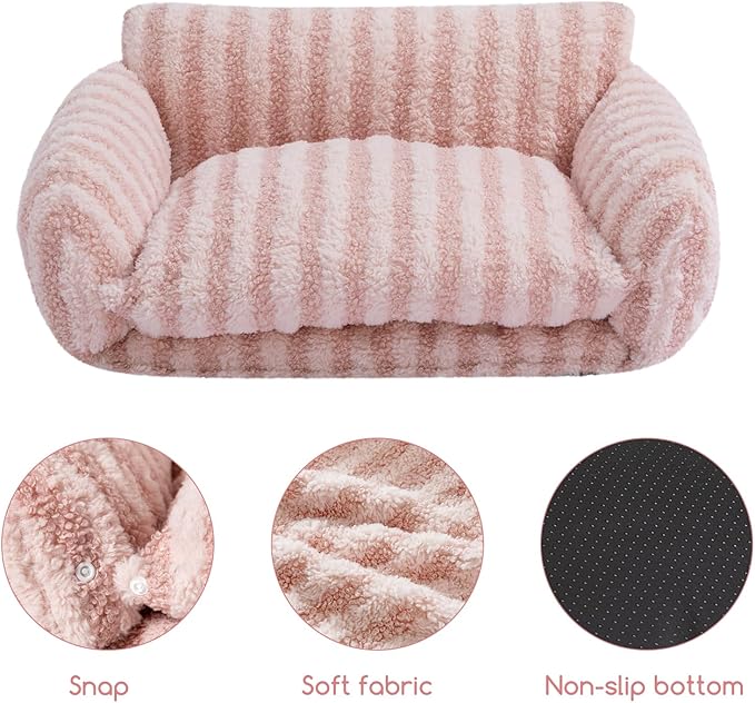 Hollypet Cat Bed Fluffy Plush Mutifuctional Double-Layer Soft Pet Couch Orthopedic Sofa Nest Beds