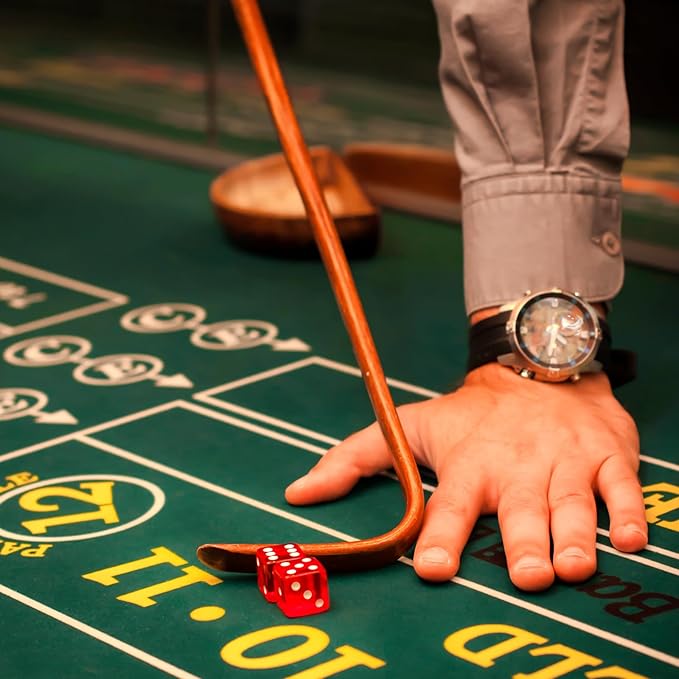 Leyndo Craps Tabletop Game Set, Includes 24" Craps Rattan Stick, Casino Grade AAA 19 mm Dice, 3"