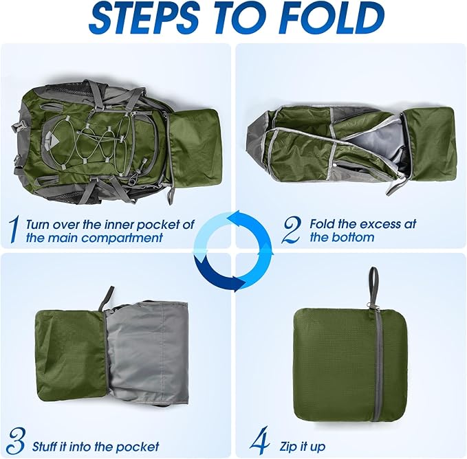 IGOLUMON Hiking Backpack 40L Packable Lightweight Camping Backpack Men Women Waterproof Hiking
