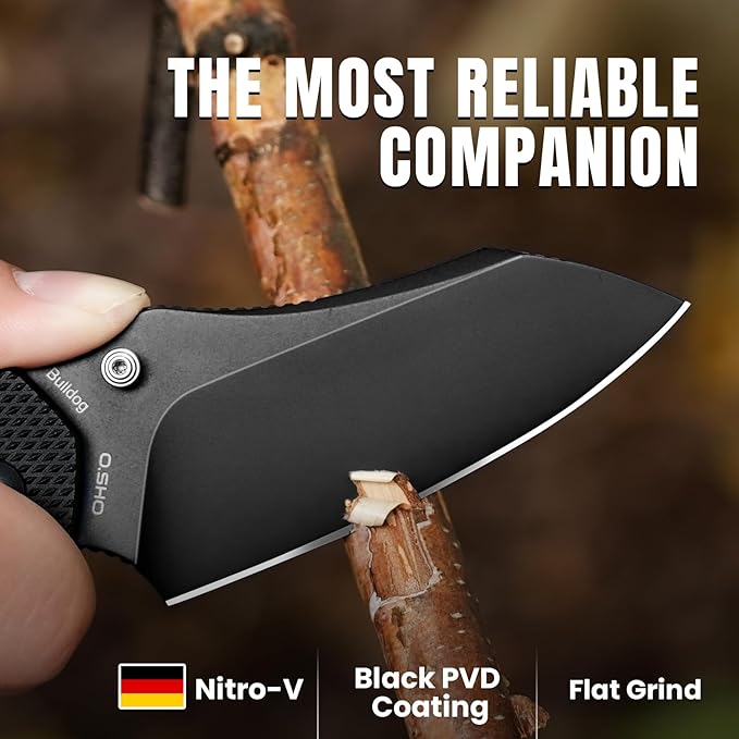 Kizer Bulldog Pocket Knife, 3 In Nitro V Steel Blade Folding Knife Aluminium Handle Camping Hunting