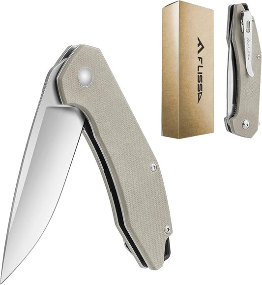 FLISSA Pocket Knife, Folding Tactical Knife with G10 Handle, D2 Blade, Liner Lock, Pocket Clip, EDC