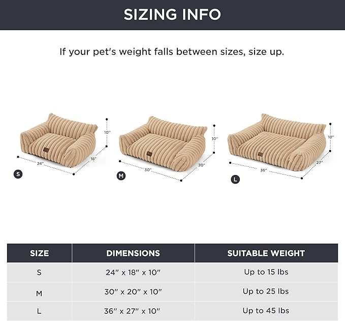 Bedsure Cute Cat Couch for Pets - Fluffy Small Dog Sofa with Premium Soft Corduroy Fleece, Pet Sofa