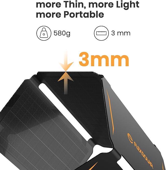 FlexSolar 30W Portable Solar Panel Chargers QC3.0 18W USB-A USB-C Output Foldable Small Power
