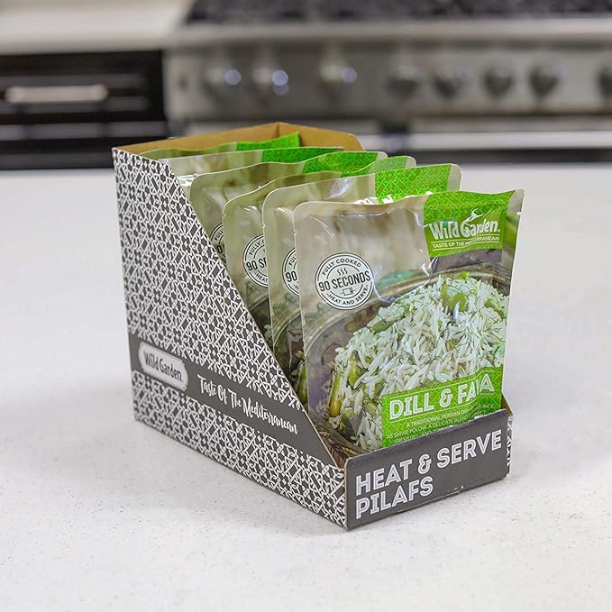 Wild Garden Heat and Serve Pilaf, Dill & Fava, Fully Cooked, Ready to Eat, Microwavable 8.8 oz, 6