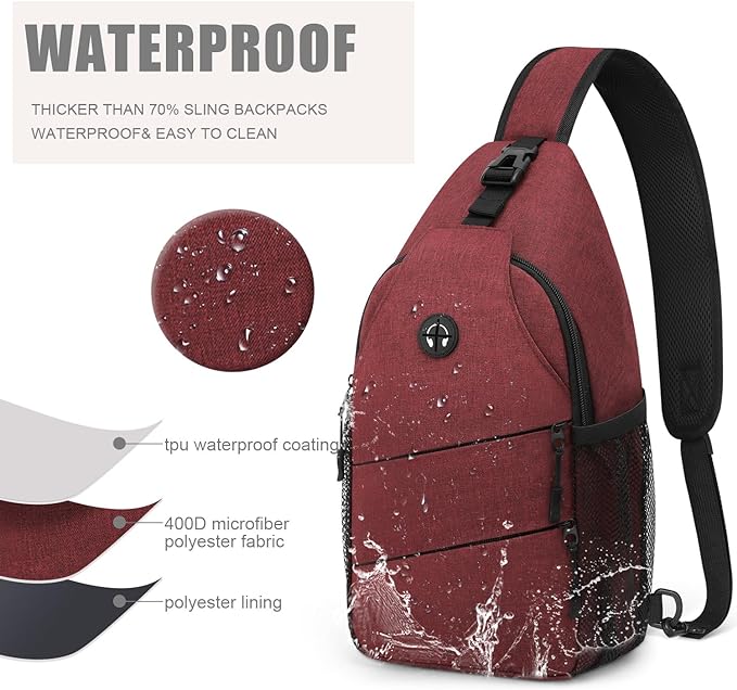 Crossbody Bags for Women Men Trendy Sling Bag Bakpack Casual Chest Bag with Convertible Shoulder