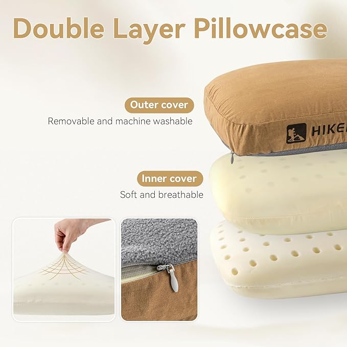HIKEMAN Camping Memory Foam Pillow - Ultralight Travel Pillow,Backpacking Pillow with Removable