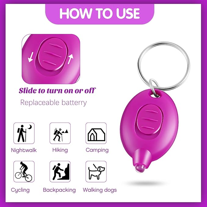 50 Pcs Mini UV LED Keychain Flashlight 395nm UV Light Black Light Keychain Flashlight Portable UV