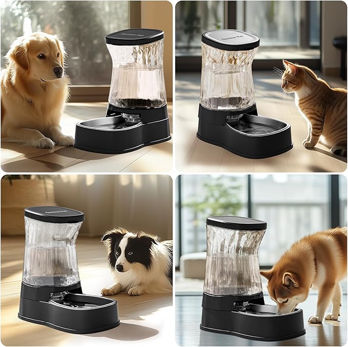 Gardner Pet Automatic Dog Water Dispenser Gravity Stainless Steel Water Waterer Feeder, Large