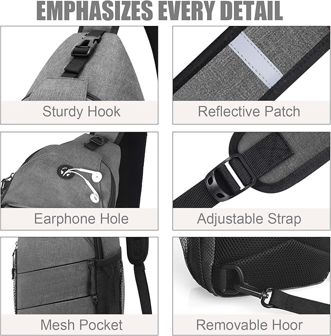 Crossbody Bags for Women Men Trendy Sling Bag Bakpack Casual Chest Bag with Convertible Shoulder