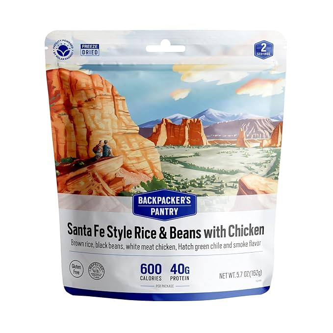 Backpacker's Pantry Santa Fe Rice & Beans with Chicken | Freeze Dried Backpacking & Camping Food, 1