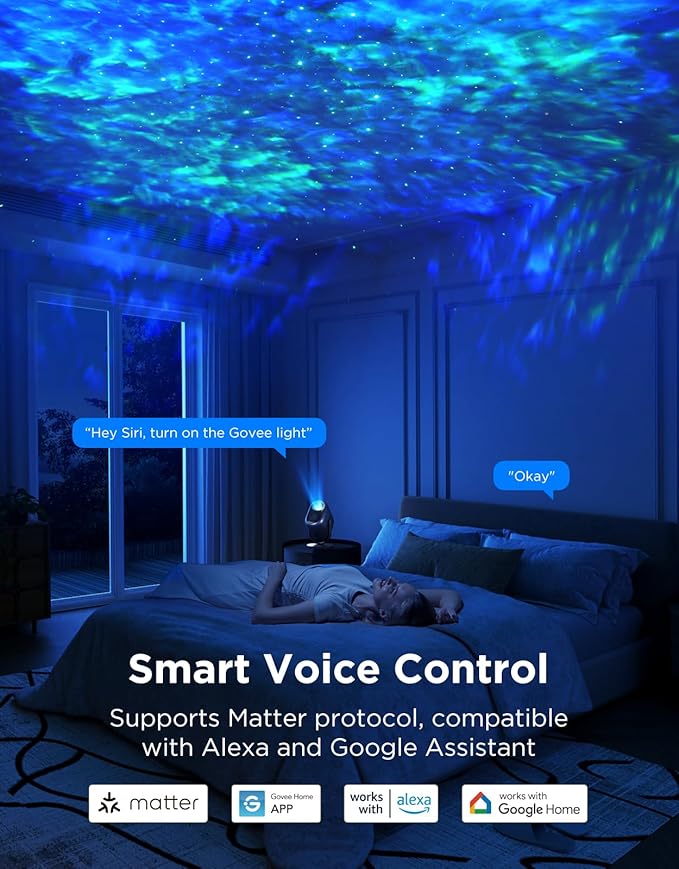 Govee Star Projector Lights, 7-Zone Colorful Nebula Effect, Work with Matter, 540ft² Coverage, LED