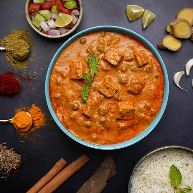 Ashoka Heat & Eat Meals 1932, Plant-Based Tofu & Green Peas Curry, Gluten-Free On the Go Meals