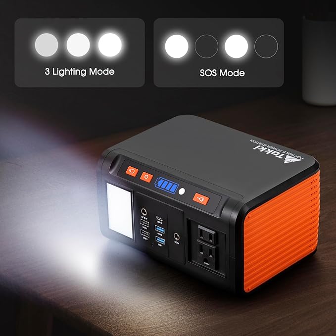 Takki Solar Generator 250W Portable Power Station with 40W Solar Panels 222Wh Pure Sine Wave