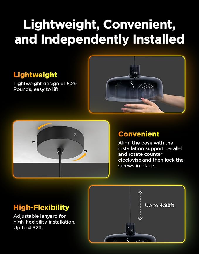 Govee Pendant Light for Kitchen Island, Three-Layer RGBIC Smart Lighting, Matter Compatible, 1300LM