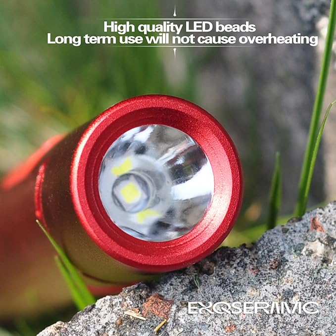Tactical Flashlight 500 Lumens, LED Flashlight Rechargeable with Lighter & Alarm, 150m Beam