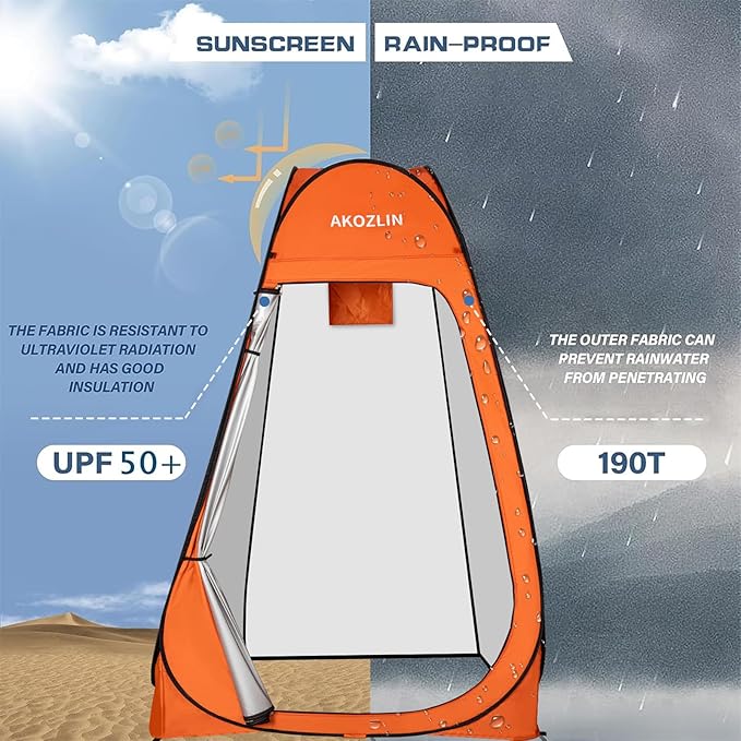 AKOZLIN Portable Pop Up Shower Tent Instant Privacy Dressing Changing Tent Outdoor Shower Room Camp