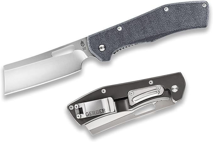 Gerber Gear Flatiron Folding Pocket Knife, EDC Stainless Steel Folding Knife with 3.6" Cleaver