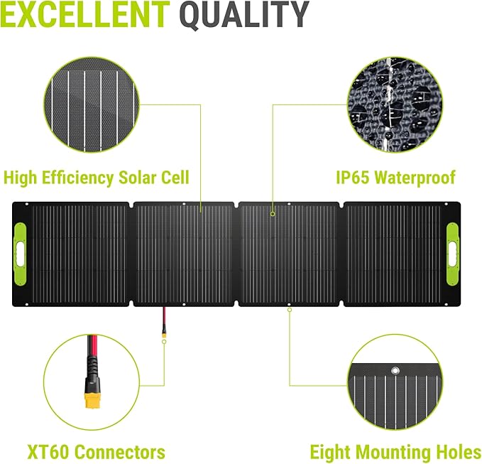 Newpowa 200W Portable Solar Panel Kit with Adjustable Kickstand Case,200Watt 12Volt Foldable