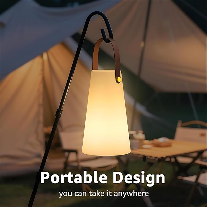 Portable Outdoor Table Lamp, Cordless Rechargeable Outdoor Table Lanterns RGB LED Lights with