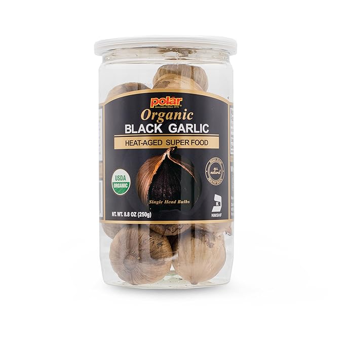 MW Polar USDA Organic Black Garlic 8.8oz (Pack of 1), Whole Bulbs, Easy Peel, All Natural, Chemical